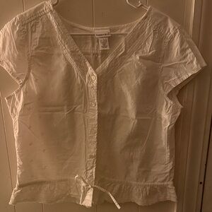 Fashion Bug White Short-Sleeve Blouse